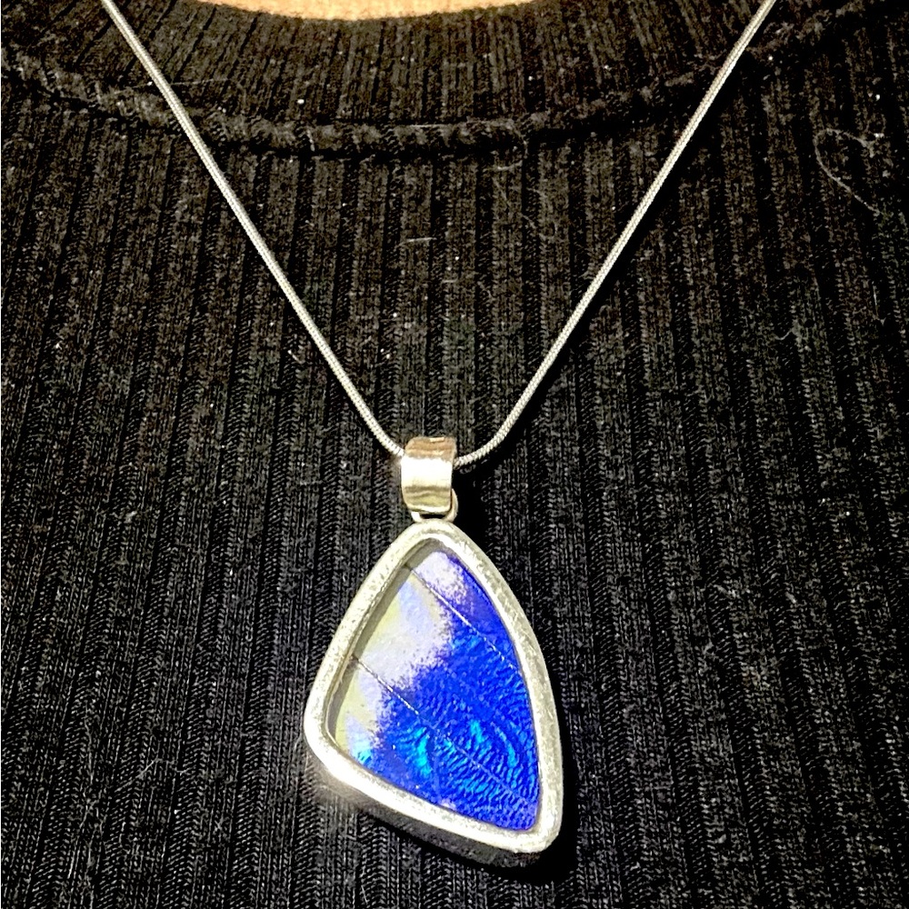 Real Butterfly Wing Jewelry Pendant Necklace Handmade